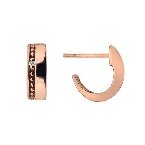 Trio Hoop Earrings - Rose Gold Plated Sterling Silver