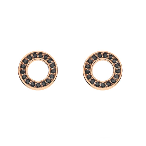 Emozioni Nero Saturno Rose Gold Plated Earrings