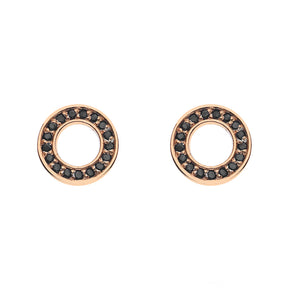 Emozioni Nero Saturno Rose Gold Plated Earrings