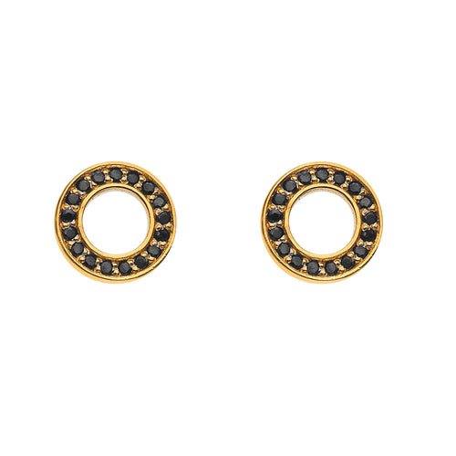 Emozioni Nero Saturno Yellow Gold Plated Earrings