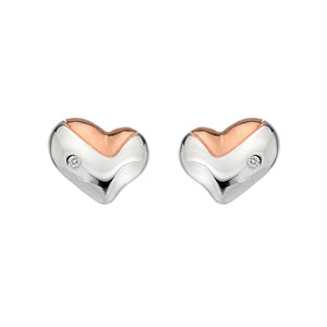 Lunar Heart Earrings - Rose Gold Plated Accents