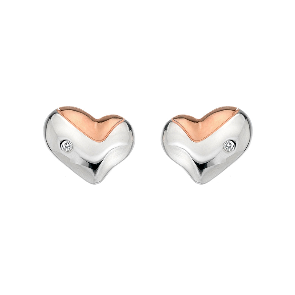 Lunar Heart Earrings - Rose Gold Plated Accents