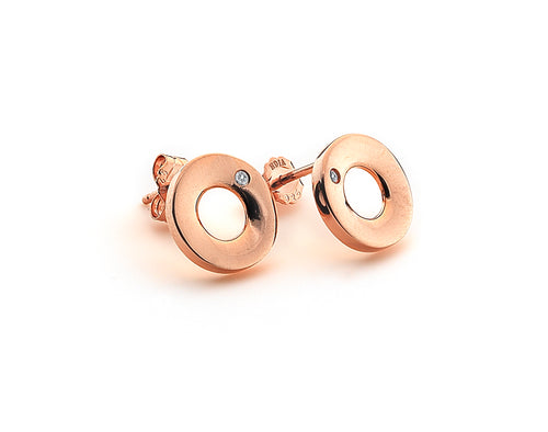 Emerge Open Circle Earrings Rose Gold Plated