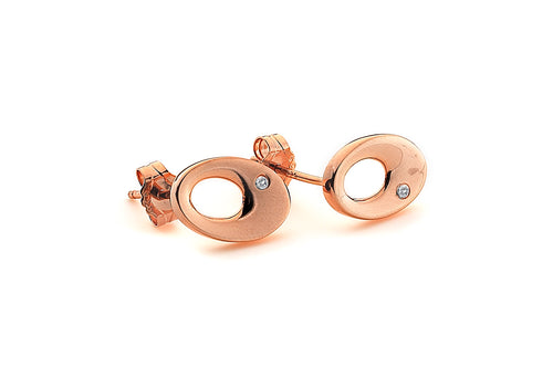 Emerge Open Heart Earrings Rose Gold Plated