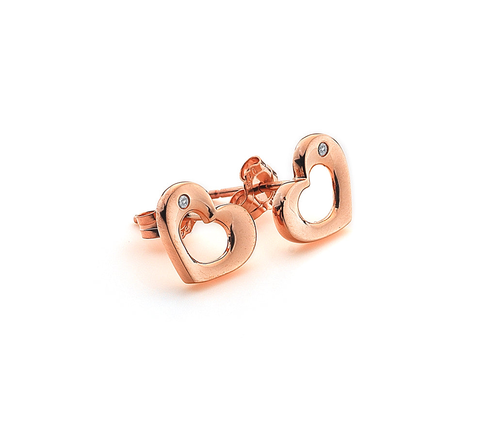 Emerge Open Heart  Earrings Rose Gold Plated