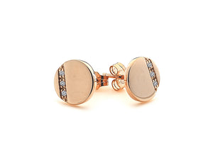 Silhouette Circle Earrings Rose Gold Plated