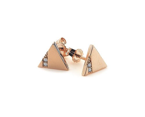 Silhouette Triangle Earrings Rose Gold Plated