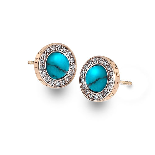 Giove Turquoise Rose Gold Plated Earrings