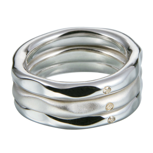 Precipice Silver Ring Stack