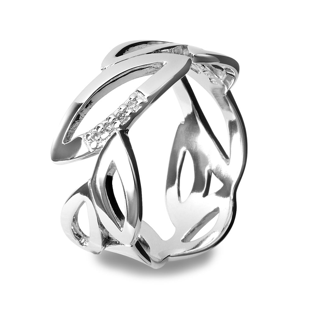 Multi Leaf Silver Ring