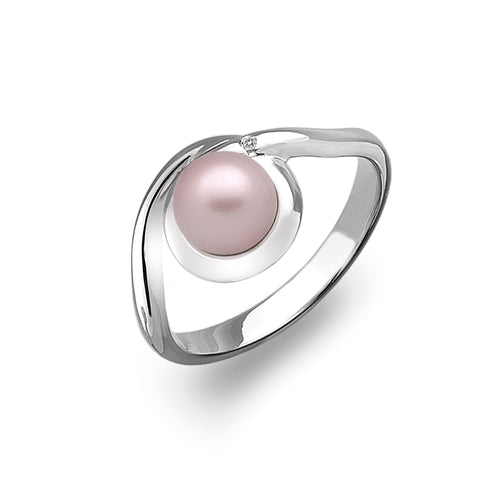 Swirl Ring with Rose Pearl.  Made with SWAROVSKI ELEMENTS