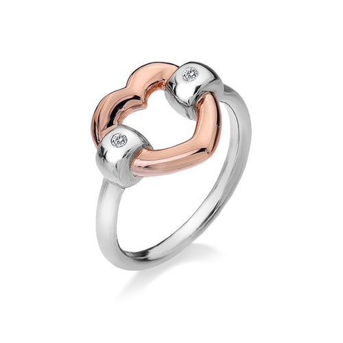 Just Add Love Bonded Heart Ring - Rose Gold Plate Accents