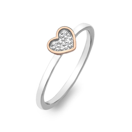 Stargazer Heart Ring - Rose Gold Plated Accents