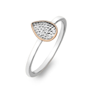 Stargazer Teardrop Ring - Rose Gold Plated Accents