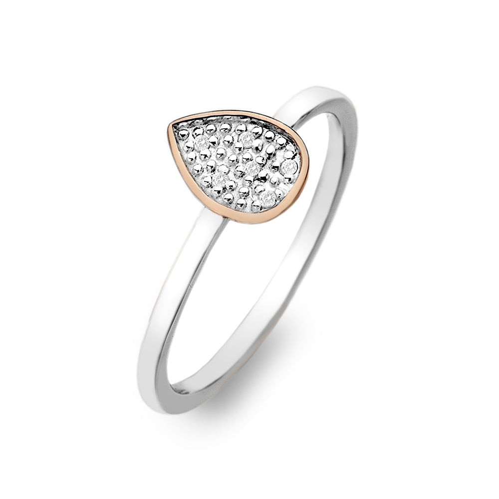 Stargazer Teardrop Ring - Rose Gold Plated Accents