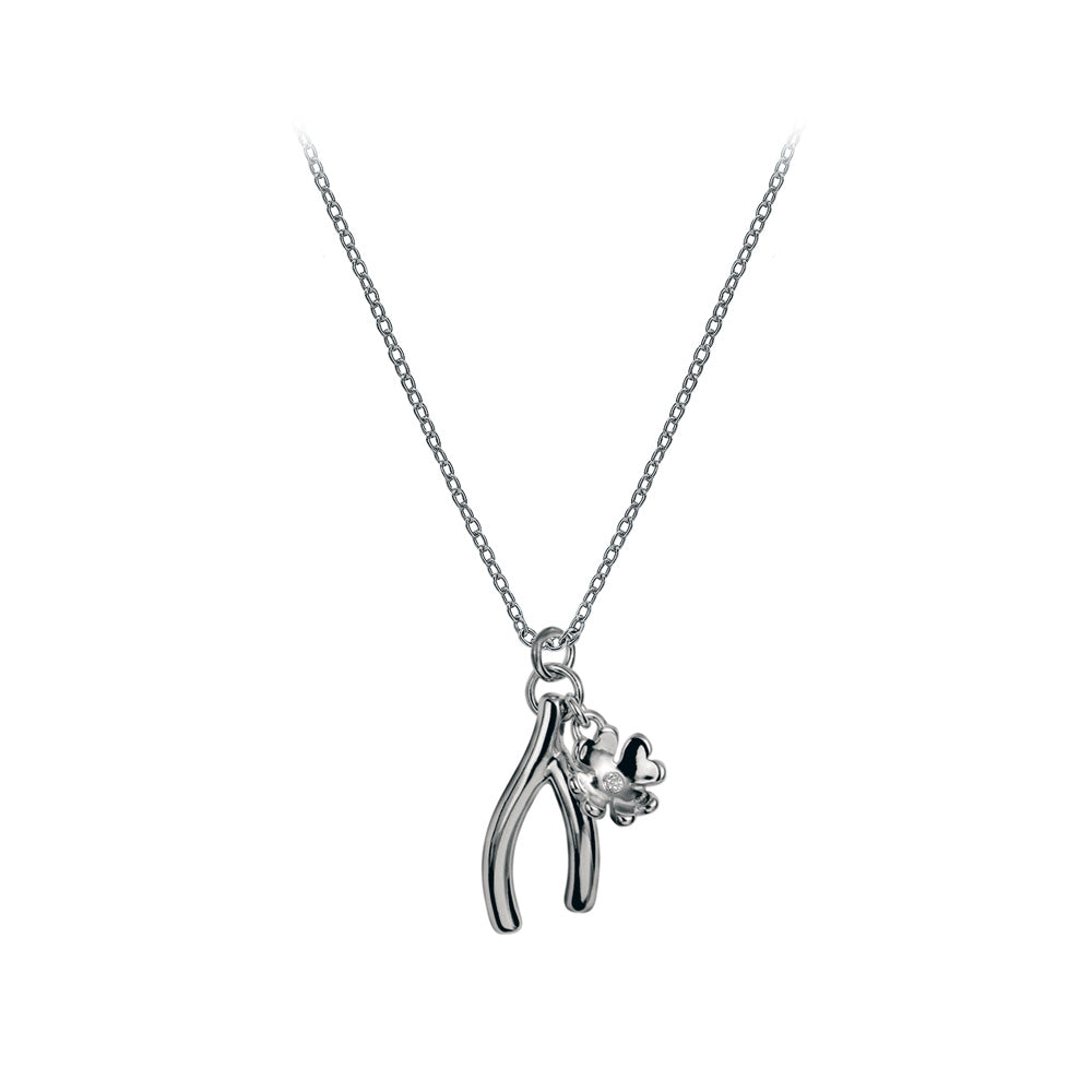 Wishbone Silver Charm Pendant - Online Exclusive