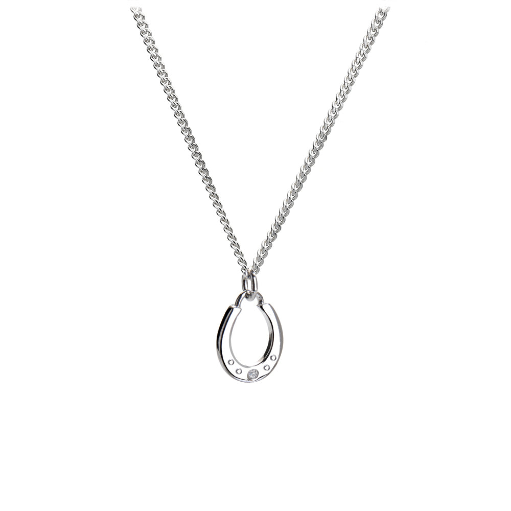 Happy Horseshoe Silver Charm Pendant - Online Exclusive