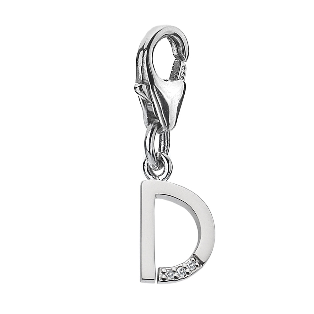 Diamond Letters 'D' Charm