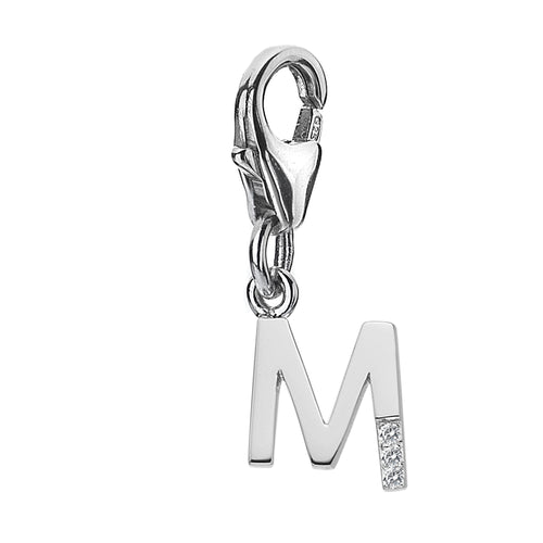 Diamond Letters 'M' Charm