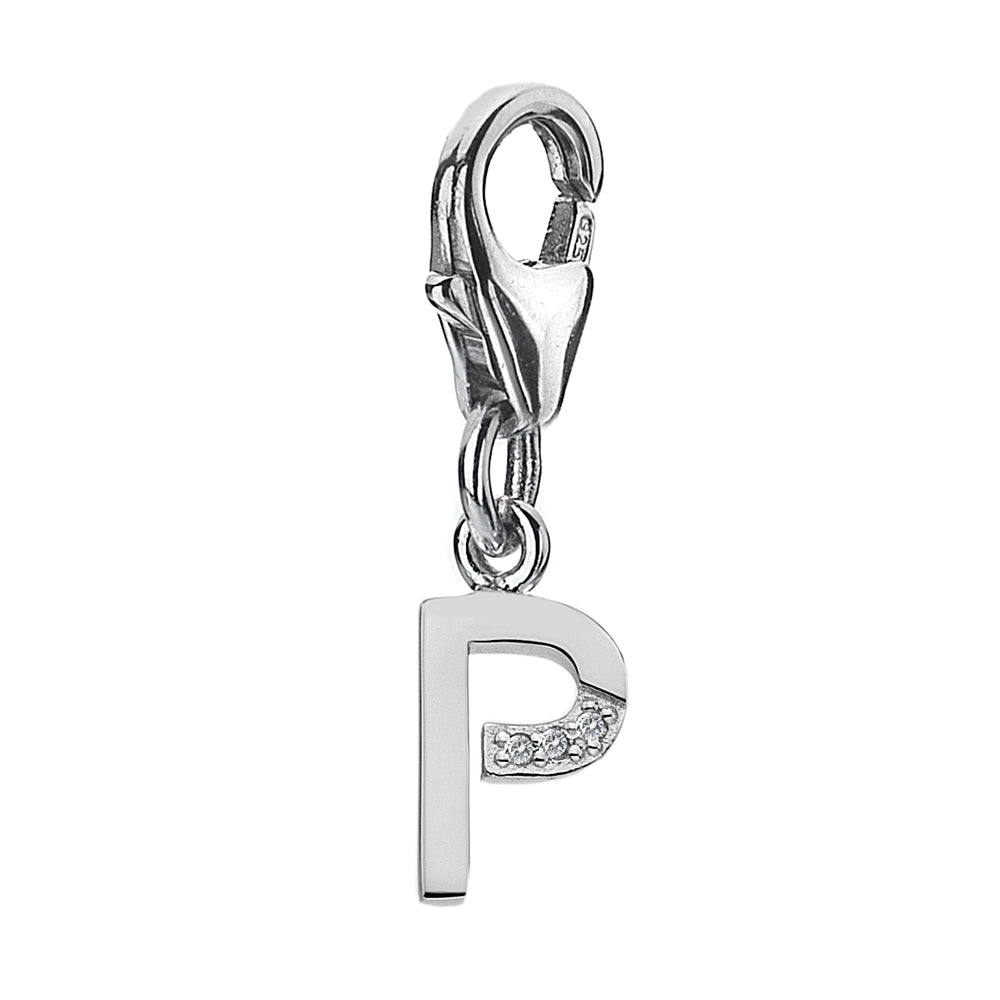 Diamond Letters 'P' Charm