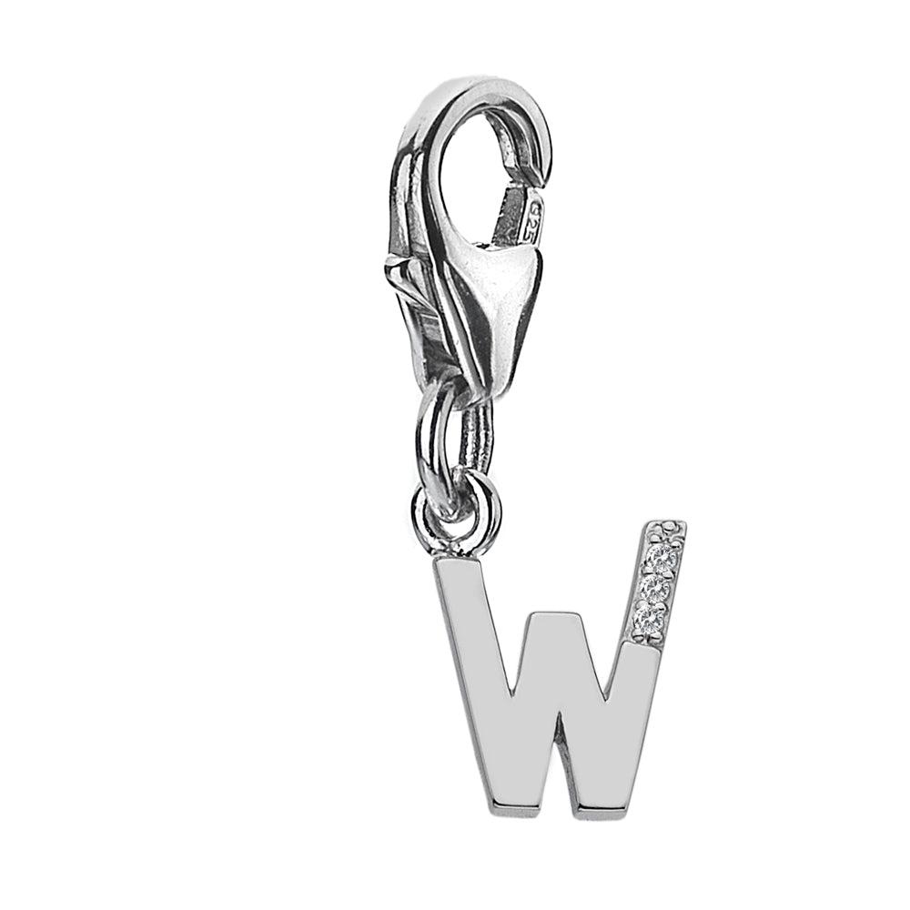 Diamond Letters 'W' Charm