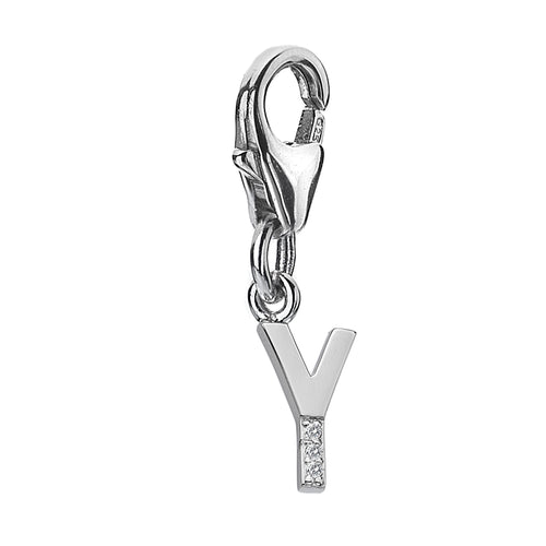 Diamond Letters 'Y' Charm