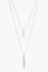 Womens Double Bar Layered Necklace - metallics - One Size, Metallics