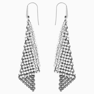 Fit Pierced Earrings, Grey, Rhodium plated