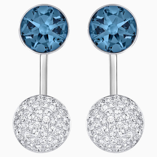 Forward Pierced Earring Jackets, Blue, Palladium plated