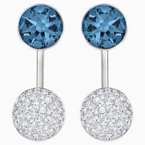 Forward Pierced Earring Jackets, Blue, Palladium plated