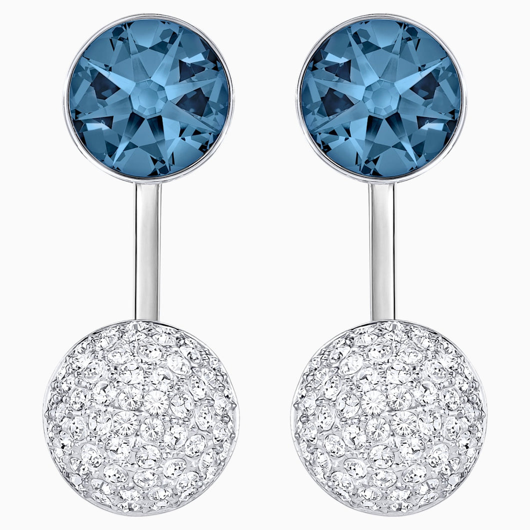 Forward Pierced Earring Jackets, Blue, Palladium plated