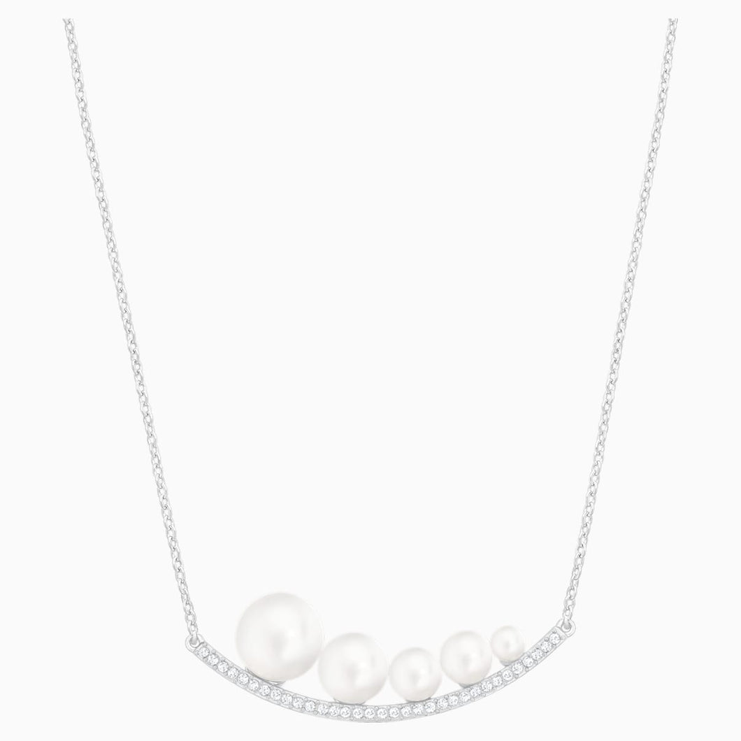 Fundamental Necklace, White, Rhodium plated