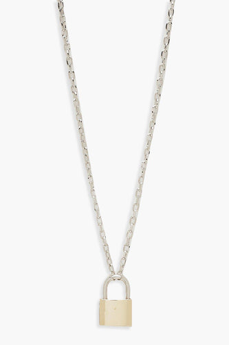 Womens Contrast Padlock Chain Necklace - multi - One Size, Multi