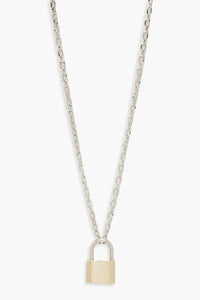 Womens Contrast Padlock Chain Necklace - multi - One Size, Multi