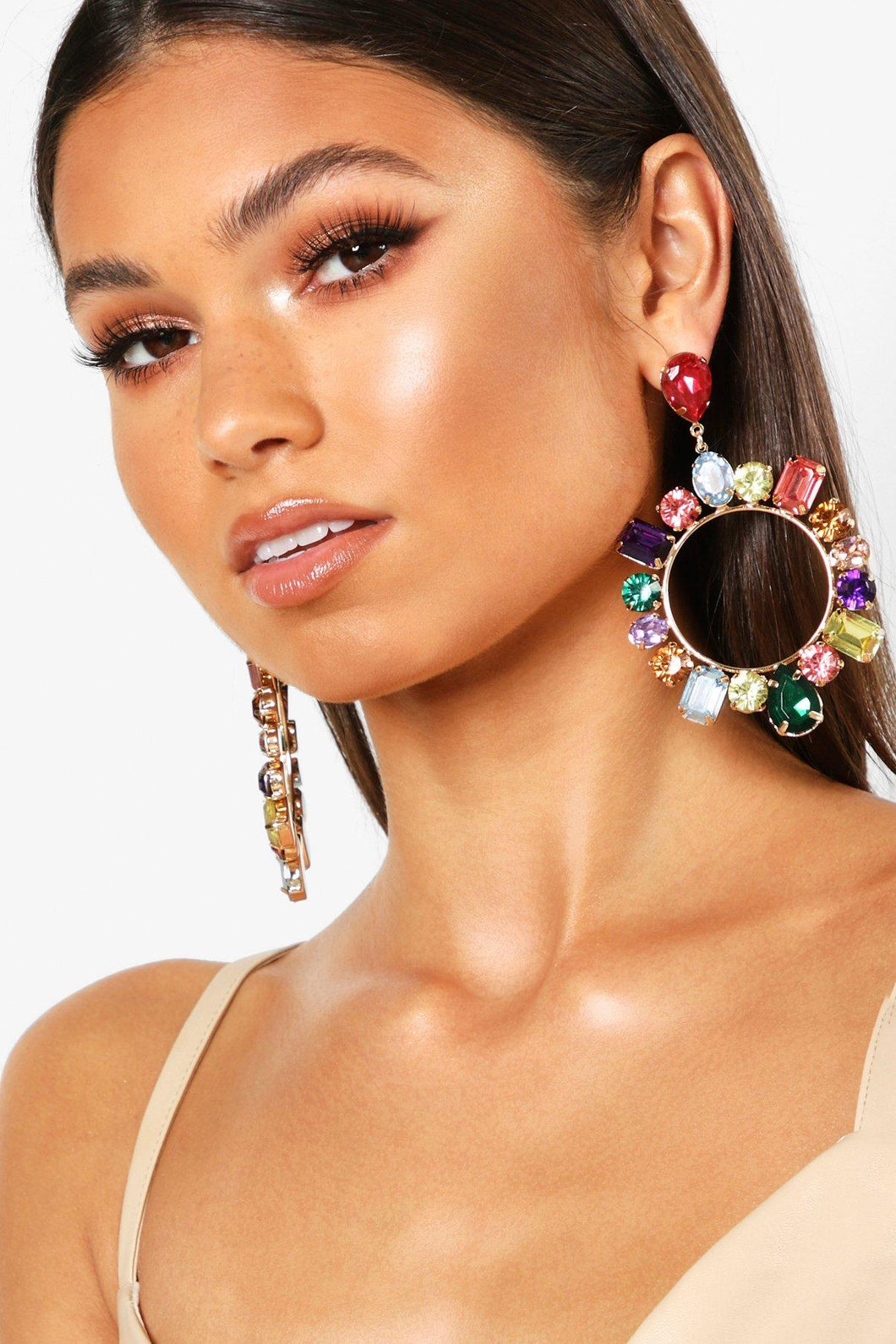 Womens Multi Gem Statement Earrings - One Size, Multi