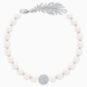 Nice Pearl Bracelet, White, Rhodium plated