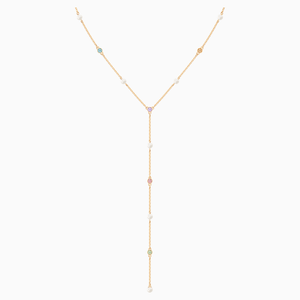 No Regrets Y Necklace, Multi-coloured, Gold-tone plated