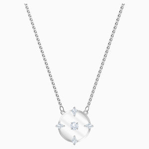 North Necklace, White, Rhodium plated