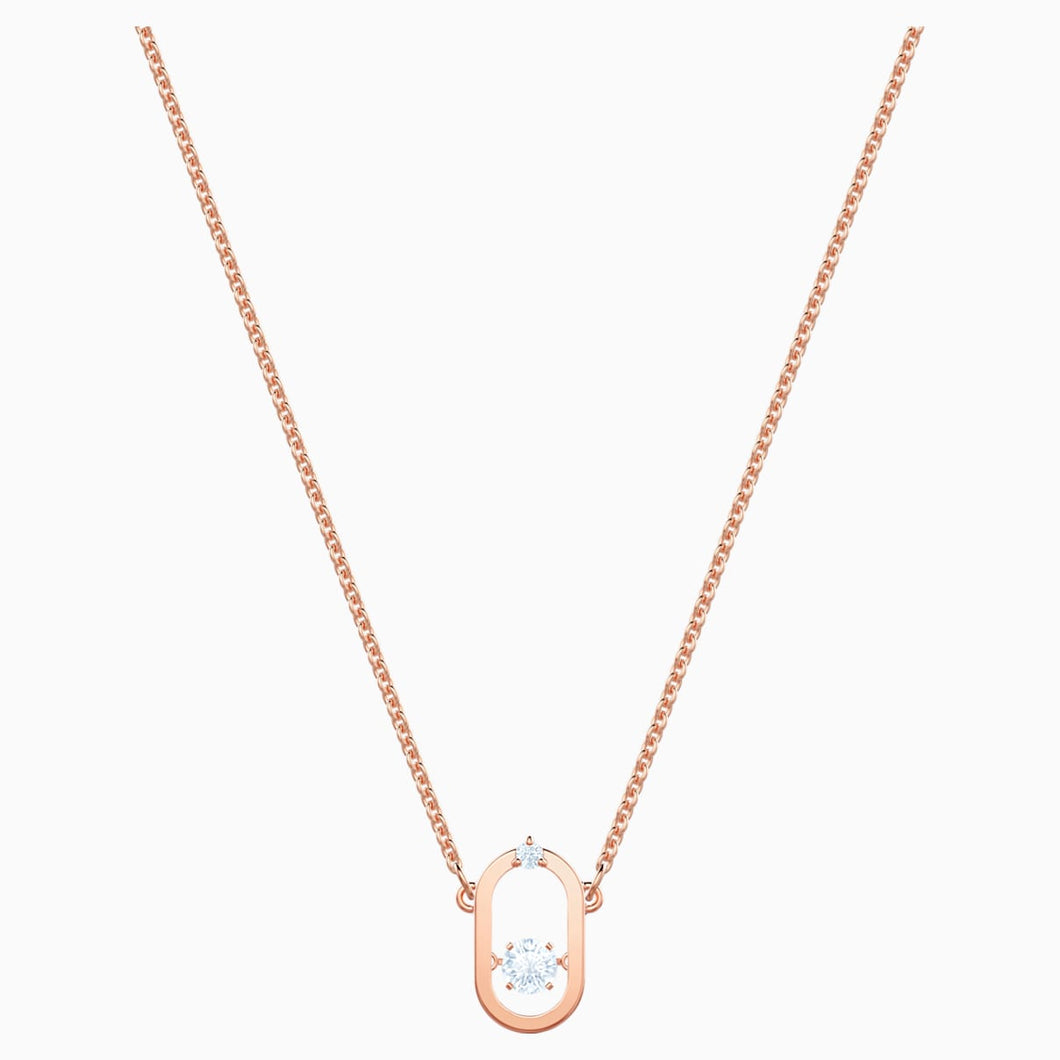 North Necklace, White, Rose-gold tone plated