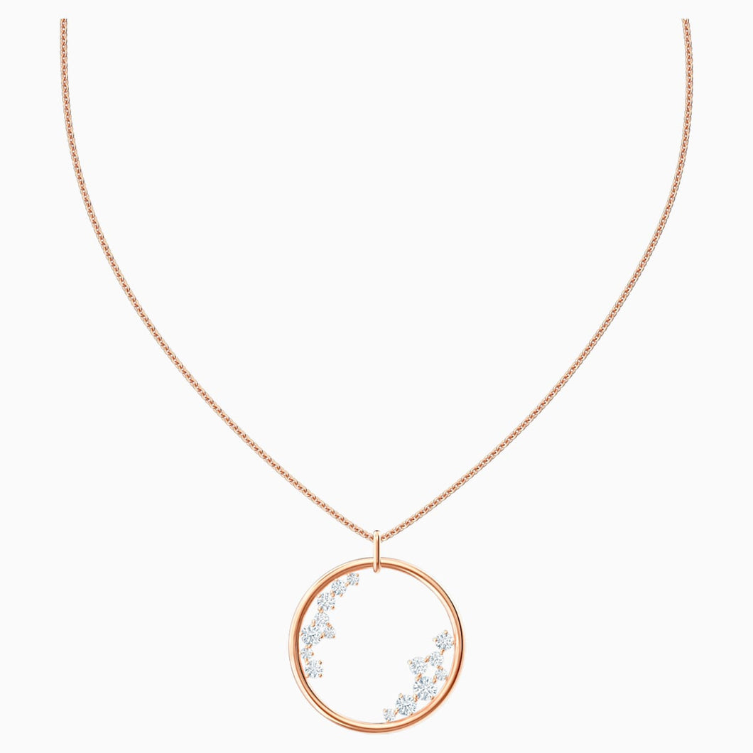 North Pendant, White, Rose-gold tone plated