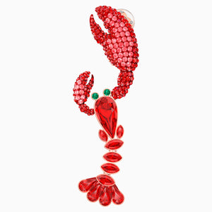 Ocean Lobster Single Clip Earring, Multi-coloured, Rose-gold tone plated