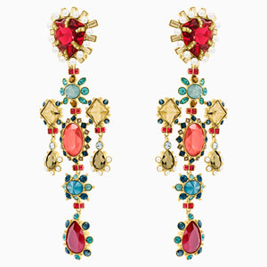 Origins Clip Earrings, Multi-coloured, Gold-tone plated