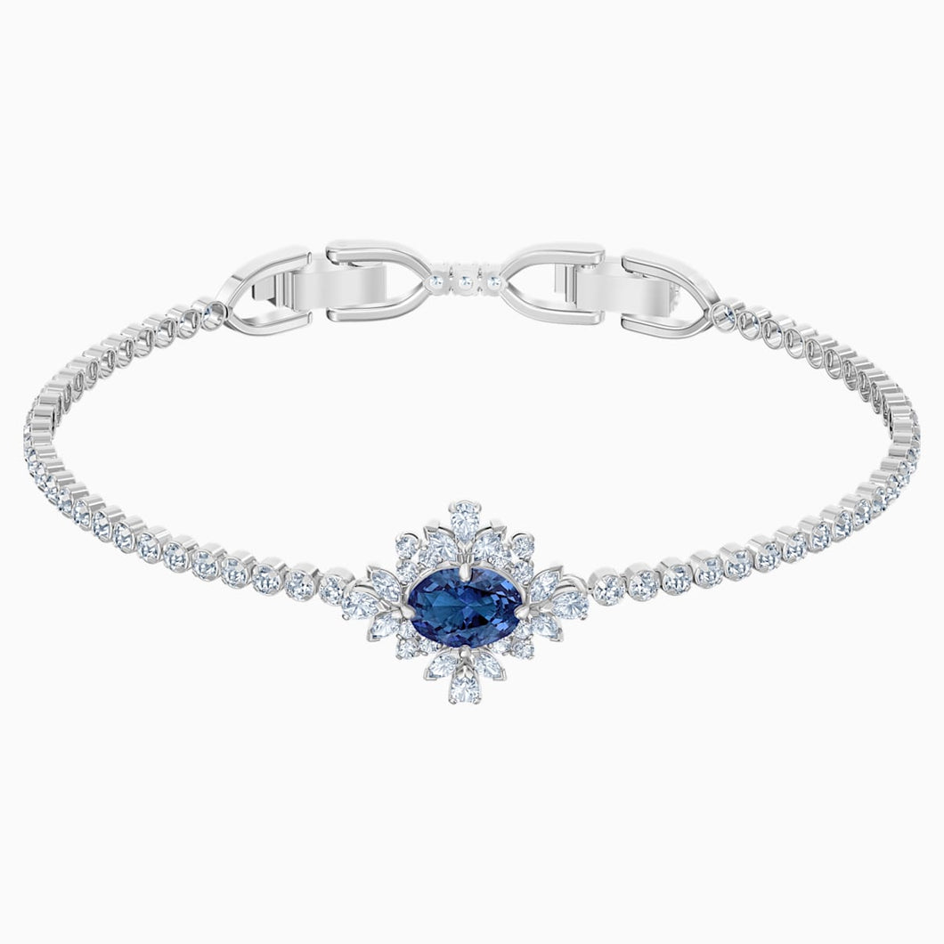 Palace Bracelet, Blue, Rhodium plated