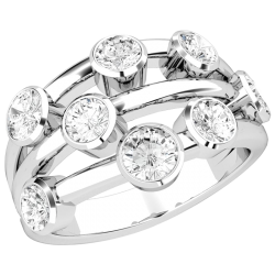 A unique Round Brilliant Cut diamond dress ring in 18ct white gold