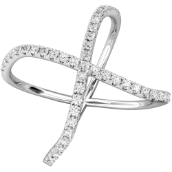 A unique and stylish ladies dress ring in 18ct white gold