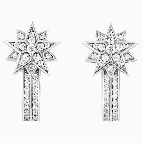 Penélope Cruz Moonsun Pierced Earring Jackets, Limited Edition, White, Rhodium plated