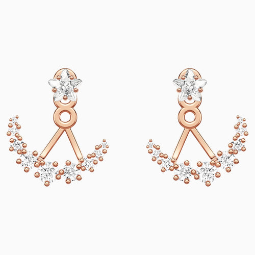 Penélope Cruz Moonsun Pierced Earring Jackets, White, Rose-gold tone plated