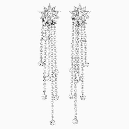 Penélope Cruz Moonsun Strand Pierced Earrings, Limited Edition, White, Rhodium plated