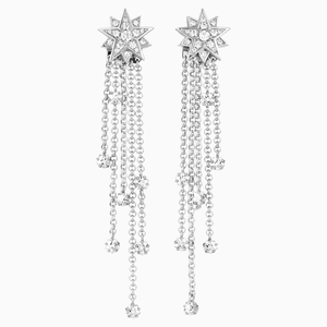 Penélope Cruz Moonsun Strand Pierced Earrings, Limited Edition, White, Rhodium plated