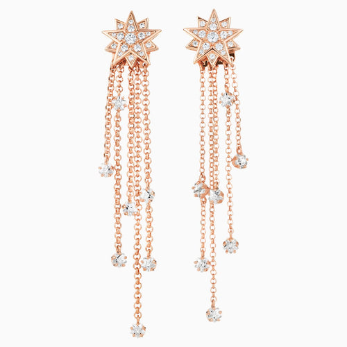 Penélope Cruz Moonsun Strand Pierced Earrings, Limited Edition, White, Rose-gold tone plated